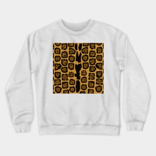 Jaguar Pattern in Natural Color Crewneck Sweatshirt